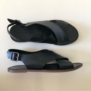 Madewell black leather sandals 6.5